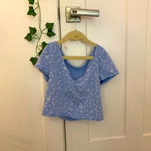 Brandy Melville V neck Blue top